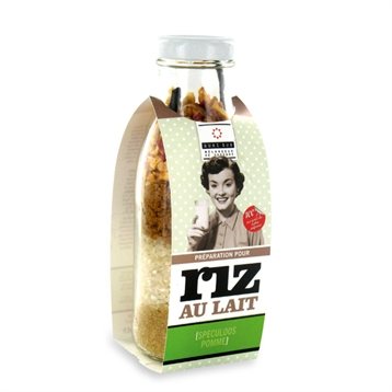 Sucres, arômes et ingrédients : Préparation pour riz au lait spéculoos pomme